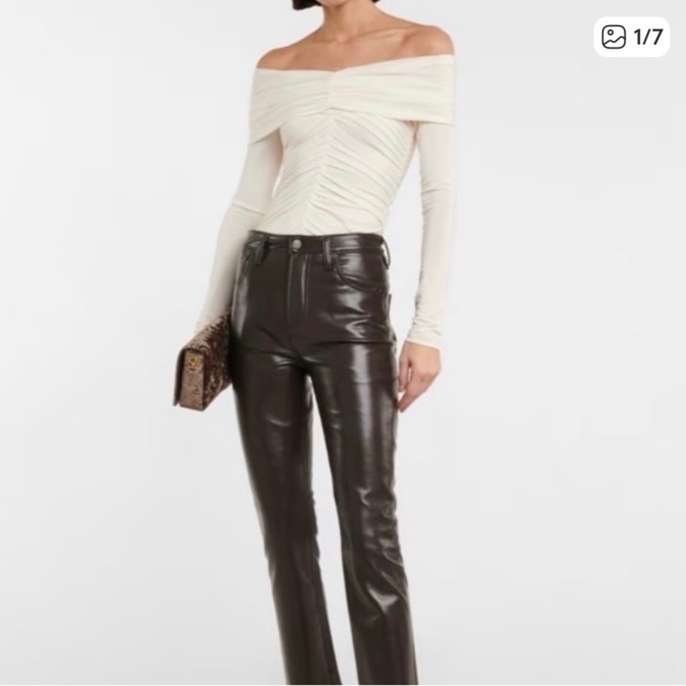 Citizens Of Humanity Brown Faux Leather Straight Leg Pants